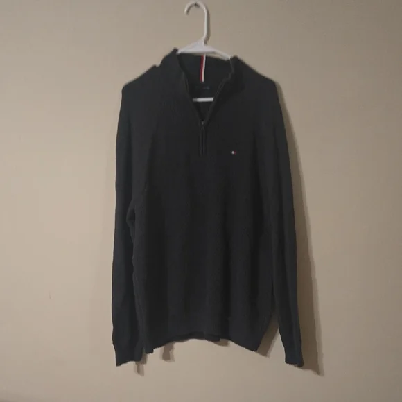 Tommy Hilfiger Men's Charcoal Zip-Up Sweater - Picture 1 of 4